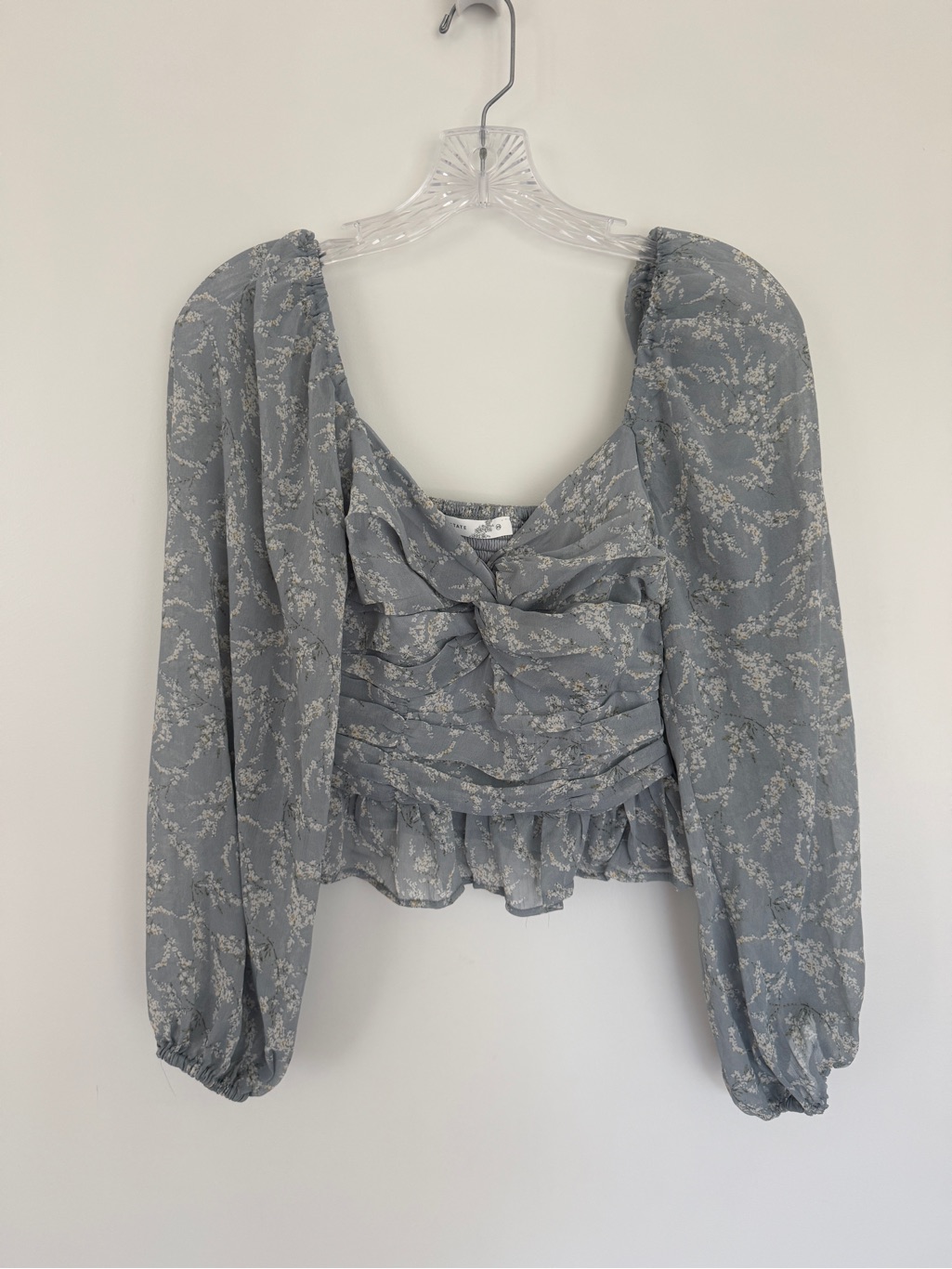 Altar’d State Charla Cropped Slate Blouse